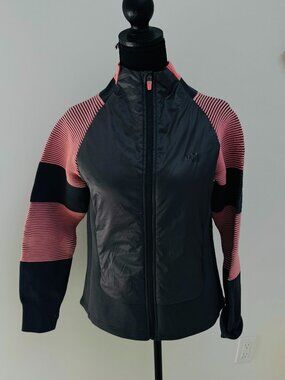 Kari Traa Zip Up Baselayer Size M Gray and Peach